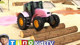 Tractor Colors Painting & Assembly for Kids | Tractor Obstacle course for Children