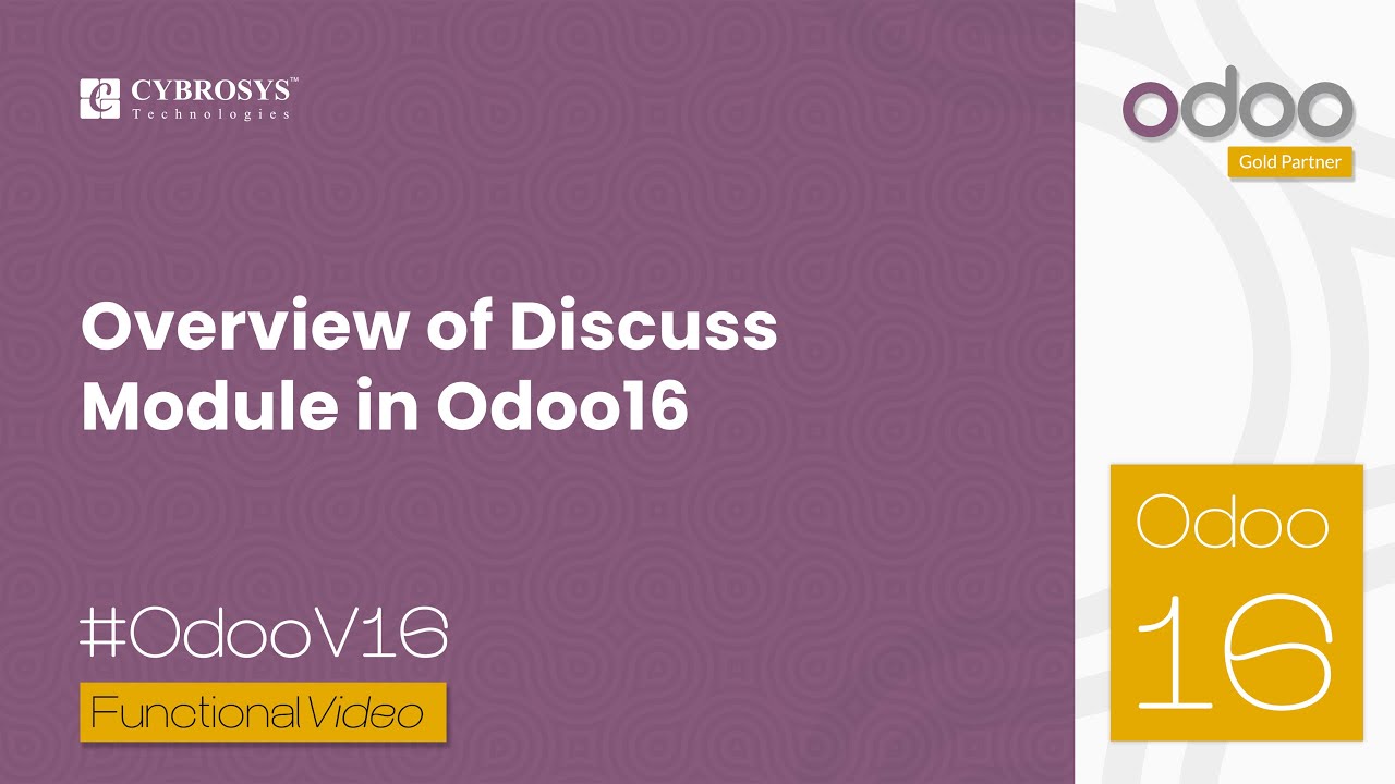 Overview of Discuss Module in Odoo 16 | Enterprise Edition | Odoo 16 Discuss App | 19.11.2022

A complete overview of discuss module will be discussed in this video. Odoo Discuss is easy to utilize electronic communication ...