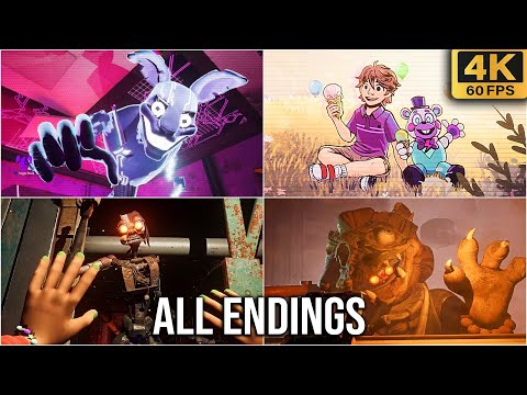 FNAF: The Movie: The Game - All Boss Fights + Ending - (4K60fps