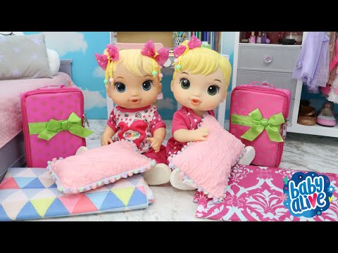 BABY ALIVE GÊMEAS ELIZA E LUIZA VÃO PRA FESTA DO PIJAMA DA AMIGA