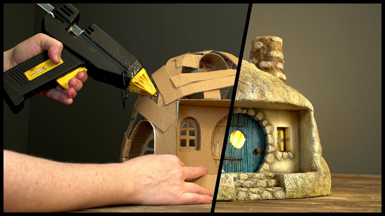 DIY Hobbit House in a Rock Using Cardboard - Creative Mom