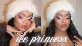 ice princess makeup tutorial ❄️🤍 | easy winter makeup for beginners
