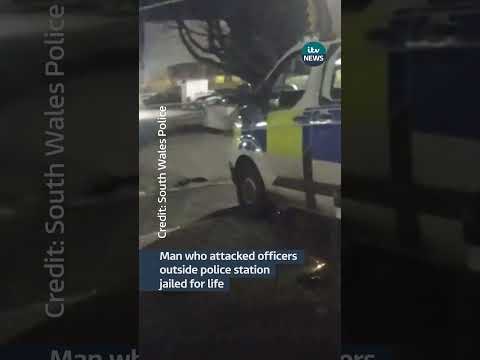 Man who stabbed officer and attempted to set fire to a police station jailed #itvnews #shorts