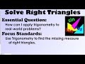 Solving Right Triangles: Key Concepts and Techniques