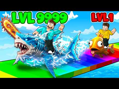 BECOMING THE FASTEST WITH MY ROBUX SHARK In RACE SIMULATOR ROBLOX!!