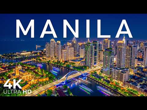 Manila 4K Nightscape 🇵🇭 Makati, BGC Skyline & Metro Manila City Lights