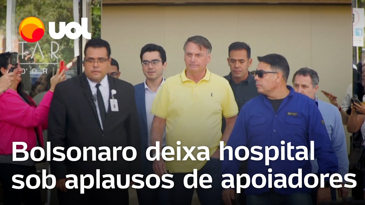Sob gritos de apoiadores Bolsonaro deixa hospital após exames