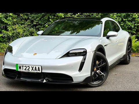 Walk round video of our Porsche Taycan Turbo, Cross Turismo, over £140k new, ice grey metallic.