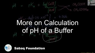 More on Calculation of pH of a Buffer