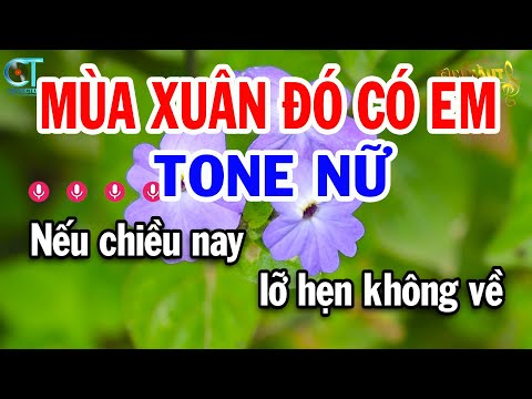 Karaoke Mùa Xuân Đó Có Em Tone Nữ ( Am ) Nhạc Sống Beat Mới | Karaoke Tuấn Kiệt