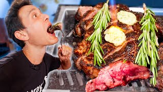 Eating a $223 Rib-Eye Steak!! 🥩 (w/ Guga)