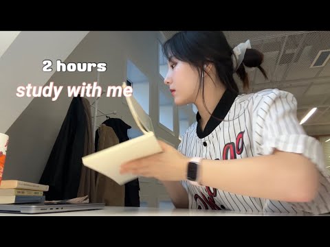 2-hour STUDY WITH ME 🍵 | library noise, no music, no break, uni of helsinki