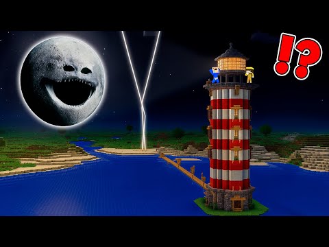Encontré a LA LUNA SE DESPIERTA ATERRADORA en mi MUNDO 😱 en Minecraft | The Moon wakes up