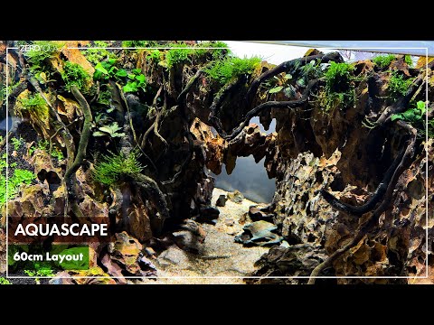 気孔石で橋をかけて水草を植えるまで Aquascape / Aquarium / Hardscape / アクアリウム