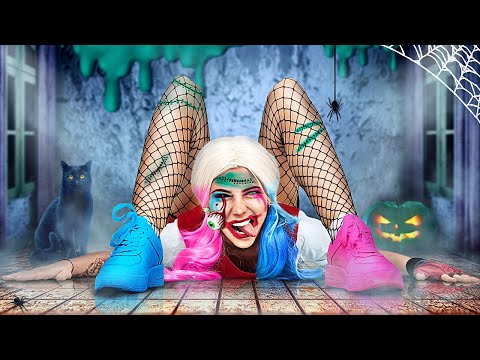 Farces d'Halloween avec Harley Quinn ! Gadgets de relooking effrayants et astuces de farce amusantes