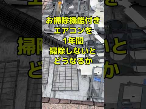 お掃除機能付きエアコンのフィルター掃除1年間やらんとこうなっちゃう#shorts