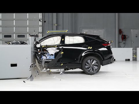 2023 Nissan Ariya driver-side small overlap IIHS crash test