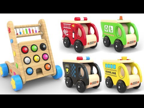 Learn Coors with Wooden Hammer Street Vehicles Toys - Toy Cars for KIDS