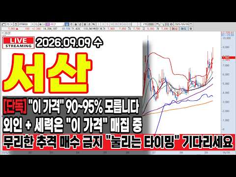 [<strong>서산</strong> 주가전망] 와..-11% 폭락시키더니 다시 +14% 급등! 개미들 완전히 털어냈나요? 진짜 중요합니다