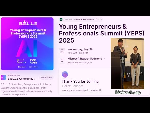 YEPS 2025 (Seattle Tech Week) BizCrush.app is your In-Person Meeting Agent