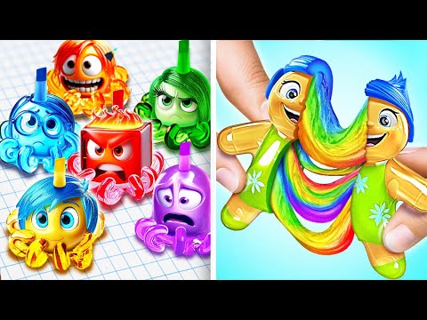 Carimbos de arco-íris do Inside Out 2 🌈 *Melhores ideias de papelão e papel do Inside Out 2*