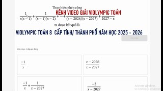 GIẢI VIOLYMPIC TOÁN 8 CẤP TỈNH / THÀNH PHỐ·2025 2026