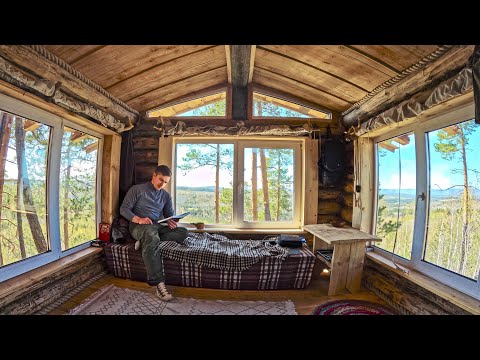 Log cabin - Hard life in the mountains. Start to Finish - building a house for a year now