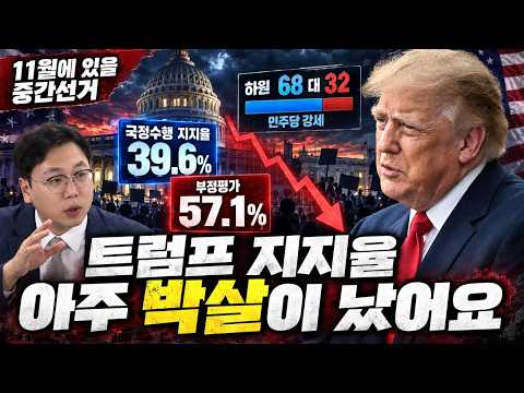 트럼프 지지율 39.6%..트럼프 지지율이 아주 박살이 났어요