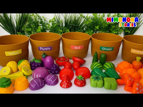 Nombres de alimentos para niños  ✨ Vocabulario de frutas y vegetales en español 🥕🍇 Mimonona Stories