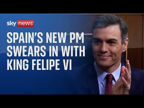 Spanish Prime Minister, Pedro Sanchez is sworn in for his second term