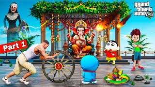🔥 GTA 5 in Telugu | Shinchan & Franklin Celebrate Ganesh Chaturthi 🎉 