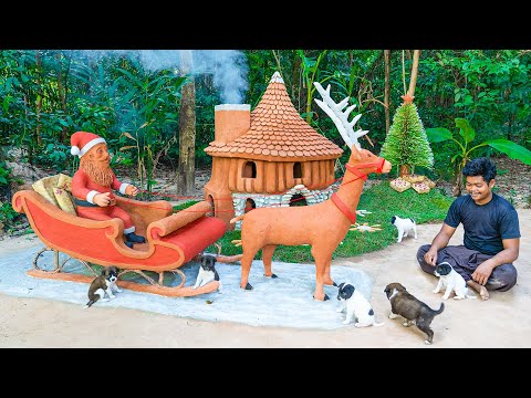 Rescue Puppies Build Christmas Dog House