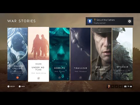 BATTLEFIELD 5 [Hardcore Difficulty] Trophies Didn't Pop After Complete the Game