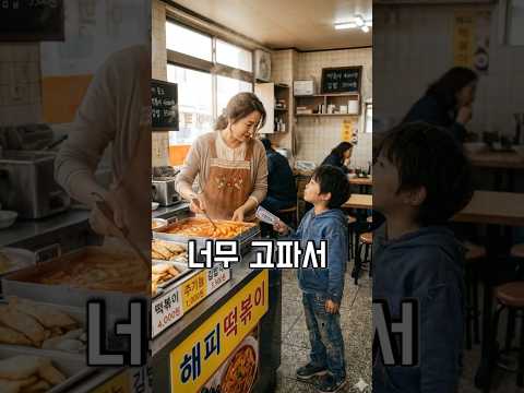 돈을 모르는 8세꼬마가 장난감 돈을 냈는데 떡볶이집 사장님의 반응#재미있는영상 #감동스토리 #drama