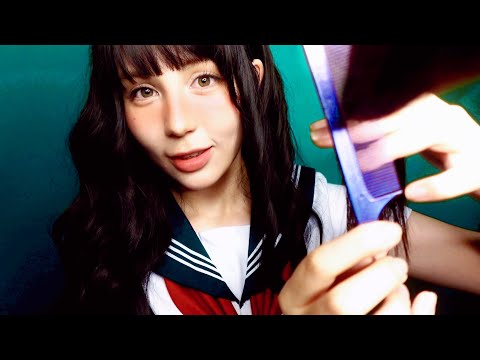 ASMR 授業中に後ろに座ってる子があなたの髪で遊ぶ ロールプレイ Part 2