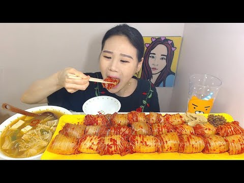 입맛 돋우는 김치쌈과 된장국 먹방 吃饭 Mukbang eating show 180528
