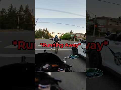 Biker Runs Away For No Reason @WopOnTwo