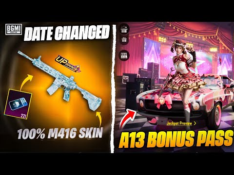 😱 M416 GLACIER IN CLASSIC CRATE DATE BGMI / BGMI A13 BONUS PASS RELEASE DATE