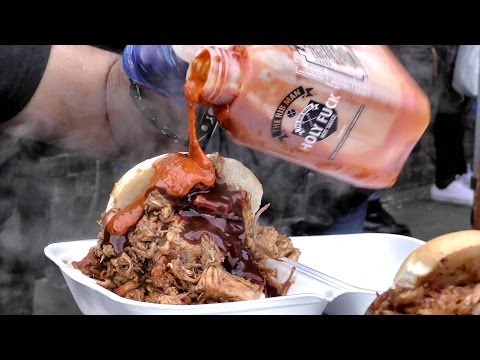 London Street Food. Big Ribs and Big Burgers Eaten in Brick Lane and Camden Town