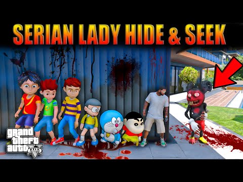 Shinchan Escape From Serbian Dancing Lady - Hide & Seek Shinchan Doraemon Franklin GTA V