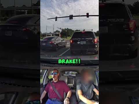 HILARIOUS Close Call: Kid Almost Hits Cop While Driving
