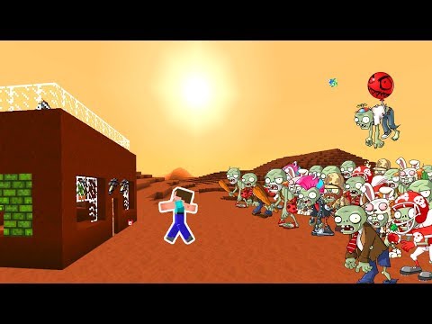 APOCALIPSIS DE PLANTAS VS ZOMBIES EN MARTE EN MINECRAFT - RETO DE LA BASE VS APOCALIPSIS