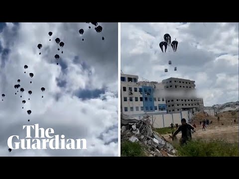 Gaza aid packages plummet to ground after parachutes fail to deploy