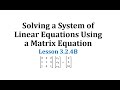 Matrix Inverses and Systems of Equations