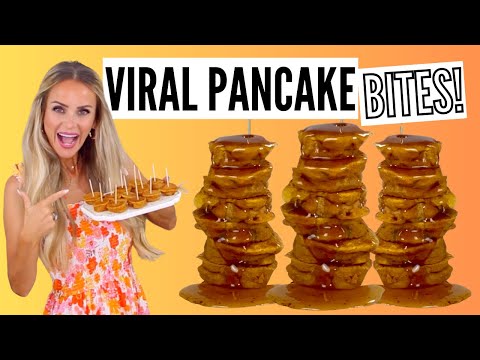 EASY + FUN! Pumpkin Banana Protein Pancake Bites | Viral Breakfast Trend | @TheLindsayAnn