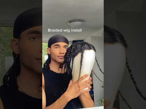 Braided wig install 🔥 #baldcapmethod #braidedwig #lacefrontwigs #wiginstall