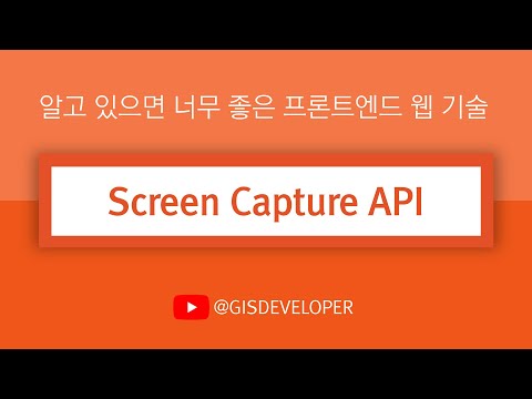 알고 있으면 너무 좋은 프론트엔드 웹 기술 : Screen Capture API