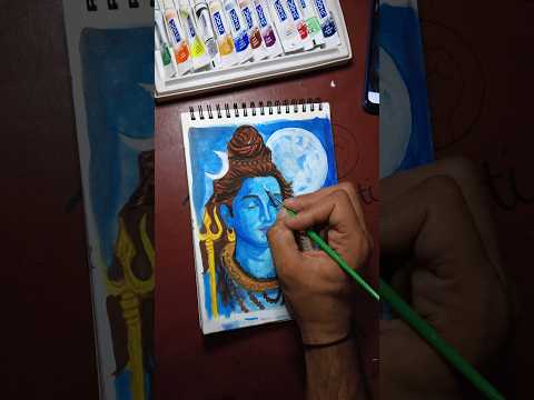 Shivji Drawing 🌺💖 | Wait for the Divine Magic ✨| Bhakti + Art #art #drawing #painting #shorts