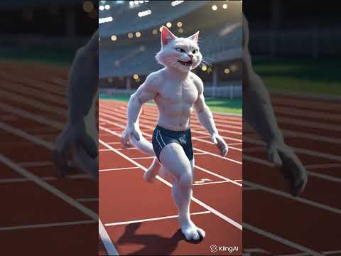 Fat Cat’s Running Race Transformation ♂️✨ #kitten #cat #cattyrobo #pixarstyle #animation #funny