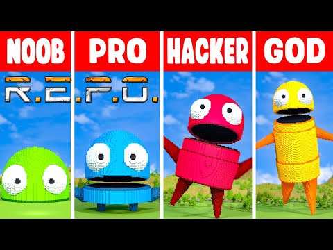 REPO BUILD CHALLENGE in MINECRAFT - NOOB vs PRO vs HACKER vs GOD